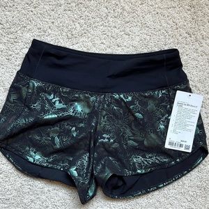 Lululemon speed up shorts green floral